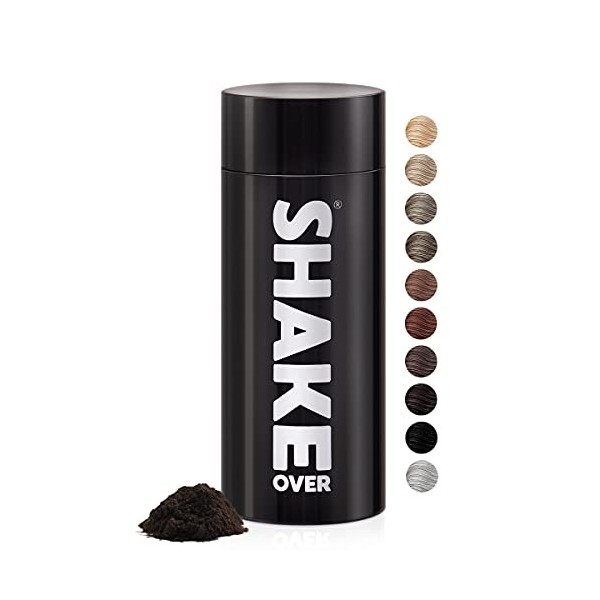 SHAKE OVER® - Fibres Capillaires Densifiantes Végan, Riche en Zinc, Épaissit les Cheveux Fins, Haute Qualité et Fabrication E