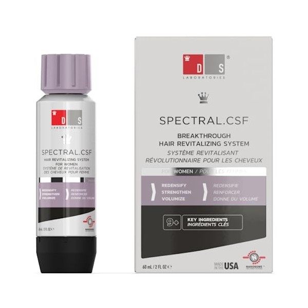 DS Laboratories Spectral.CSF - Thérapie anti-âge pour femmes pour cheveux clairsemés, 60 millilitres