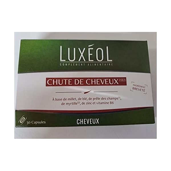 Luxéol – Chute de Cheveux 1 2 Progressive – Pour Cheveux Clairsemés – Complément Alimentaire – 30 Capsules 1 mois – 21,5