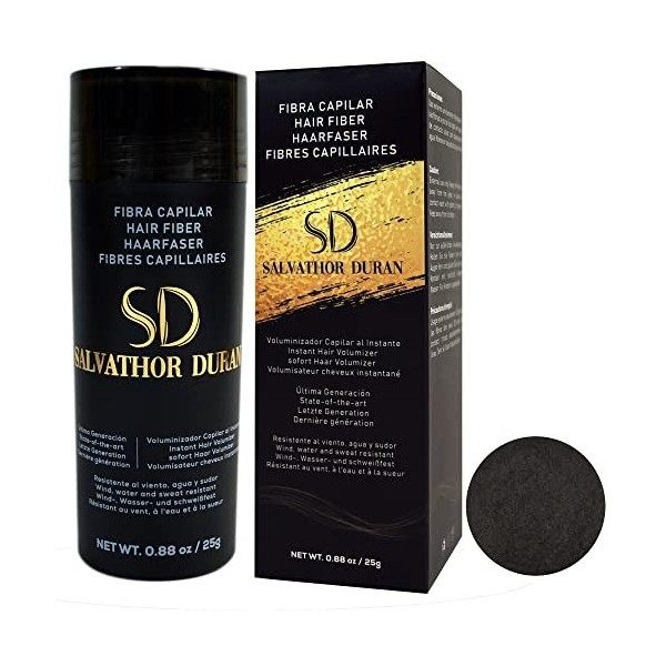 Poudre Densifiante Cheveux Salvathor Duran 25 g - Poudre Cheveux - Fibre Capillaire 25g - Poudre Densifiante pour Cheveux - P