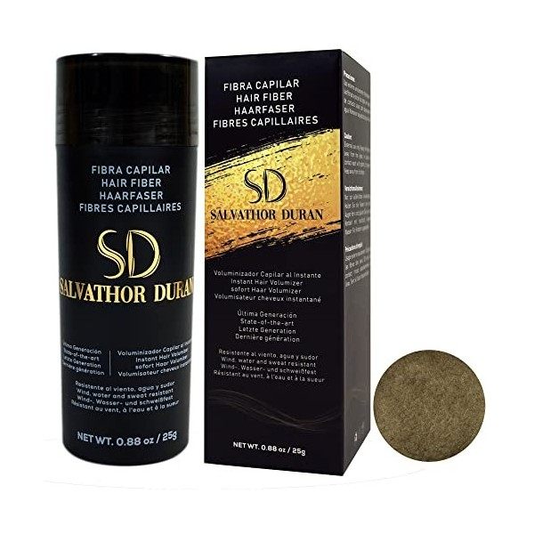 Poudre Densifiante Cheveux Salvathor Duran 25 g - Poudre Cheveux - Fibre Capillaire 25g - Poudre Densifiante pour Cheveux - P