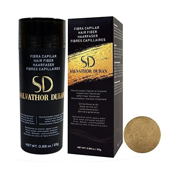 Poudre Densifiante Cheveux Salvathor Duran 25 g - Poudre Cheveux - Fibre Capillaire 25g - Poudre Densifiante pour Cheveux - P