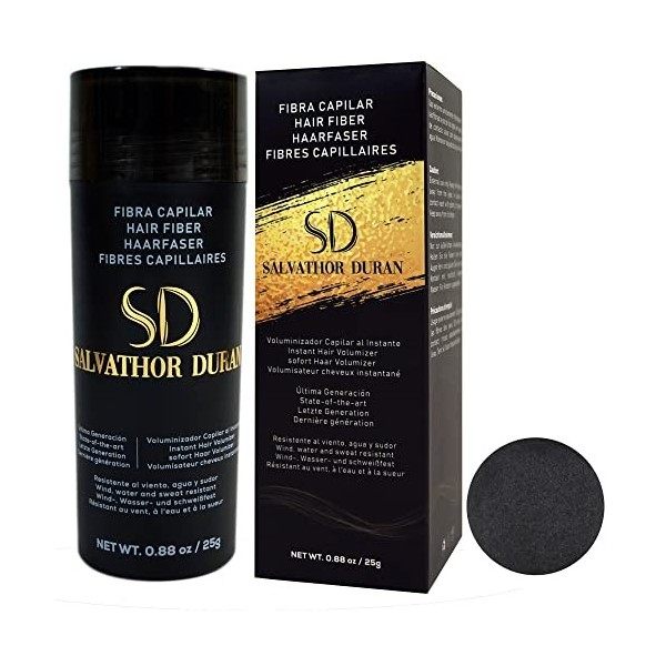 Poudre Densifiante Cheveux Salvathor Duran 25 g - Poudre Cheveux - Fibre Capillaire 25g - Poudre Densifiante pour Cheveux - P