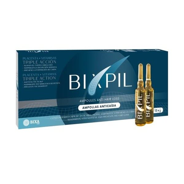 BIXPIL Ampoules anti chute de cheveux femme- Vitamines pour les cheveux, Traitement capillaire hydratant, reconstruit les fib