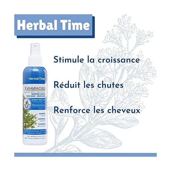 Herbal Time Spray Anti-Chute de Cheveux | Traitement Anti-chute | Sans Sulfate, Sans Parabens et Sans Silicone | Cheveux soli