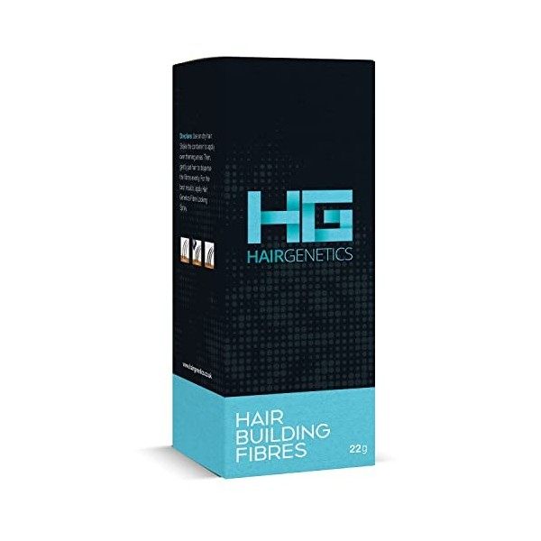 Hair Genetics Fibres capillaires noires pour le traitement de la perte de cheveux et lamincissement des cheveux 50 g 