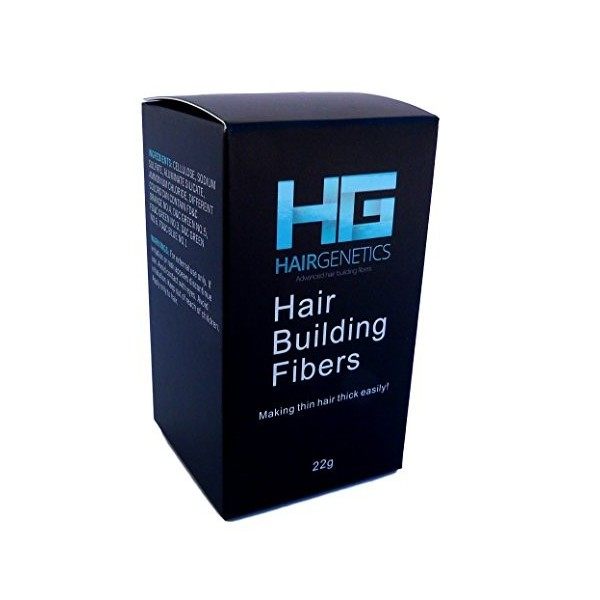 Hair Genetics Fibres capillaires noires pour le traitement de la perte de cheveux et lamincissement des cheveux 50 g 