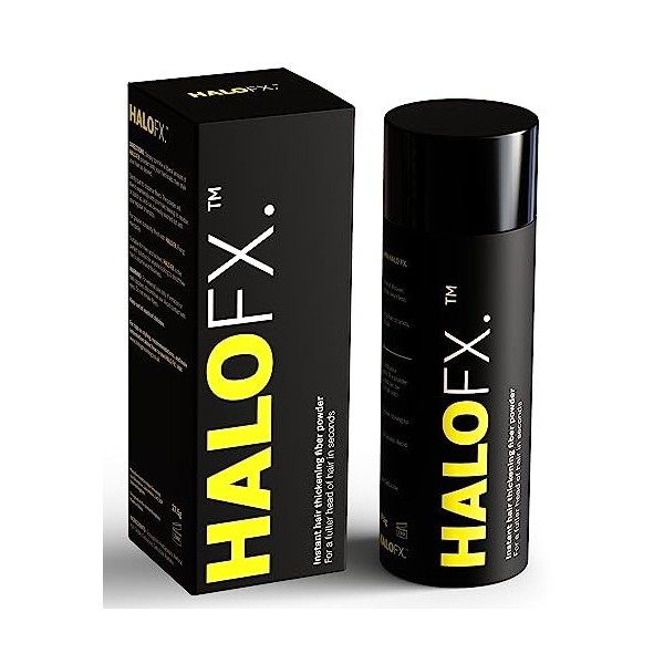 HALO FX. Fibres capillaires pour cheveux clairsemés,Poudre capillaire pour une tête complète en quelques secondes,Flacon de 2