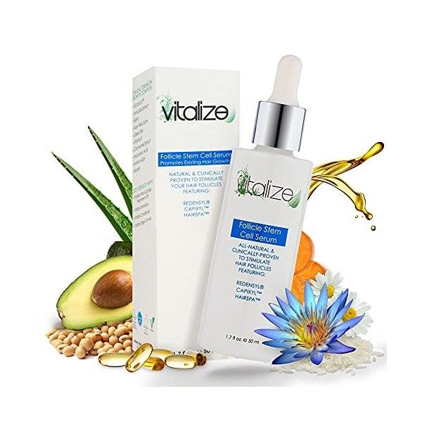 Vitalize Hair - Sérum à cellules souches follicules avec Redensyl, Capixyl et HairSpa, sérum de croissance des cheveux pour l