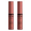 NYX Professional Makeup Gloss à Lèvres Repulpant Butter Gloss, Non Collant, Madeleine & Tiramisu, Pack Duo