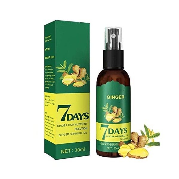 HyunGang Korea Lot de 2 sérum de repousse des cheveux au ginseng, spray nourrissant au gingembre, sérum de croissance des che