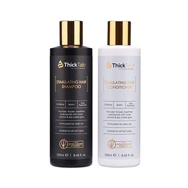 ThickTails Shampoing Anti Chute - Pour Pousse Des Cheveux Et Revitalisant Combo Pack Traitement De Perte De Cheveux Pour Le