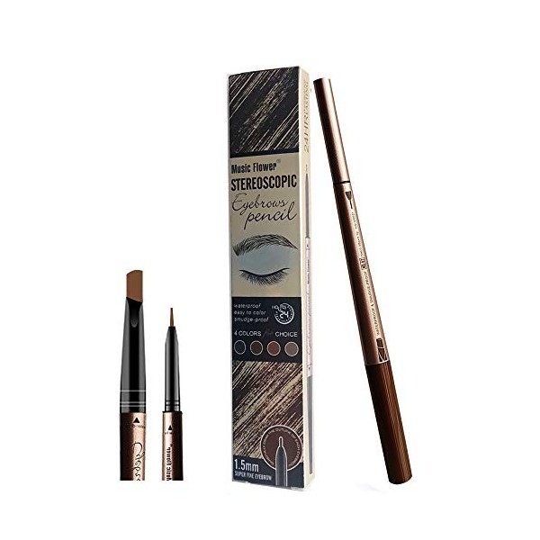 New Era Eyebrow Tattoo Pen pour les yeux Crayon de maquillage avec - 24 heures de maculage étanche longue durée Marron foncé