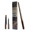 New Era Eyebrow Tattoo Pen pour les yeux Crayon de maquillage avec - 24 heures de maculage étanche longue durée Marron foncé