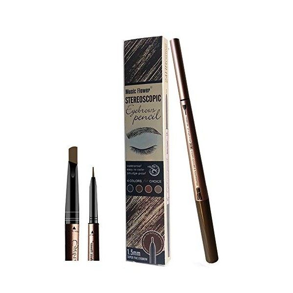 New Era Eyebrow Tattoo Pen pour les yeux Crayon de maquillage avec - 24 heures de maculage étanche longue durée Marron foncé