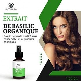 LE CUISINIER Serum Pousse Cheveux - à lExtrait dHuile Essentielle de Basilic - Sérum de Croissance des Cheveux, contre la P