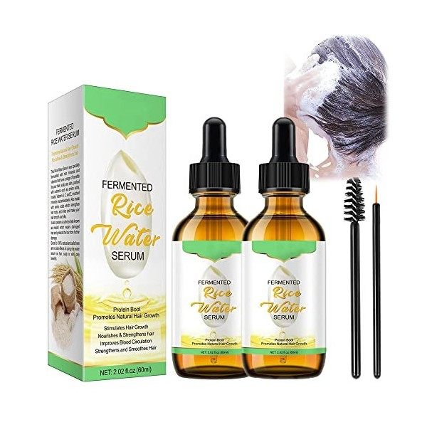 Rice Water Hair Growing Rice Water Hair Growth Serum, Anti-Hairs Loss sérum Hair Growth Suppléments Promoue plus épais, Fade 