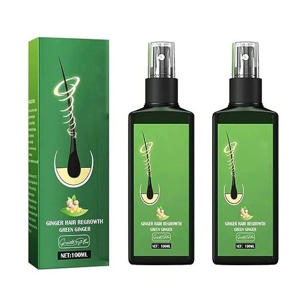 Croissance Plus Nourrissant Gingembre Spray, Sérum de Croissance des Cheveux Lotion Capillaire, Repousse Nourrissant Gingembr