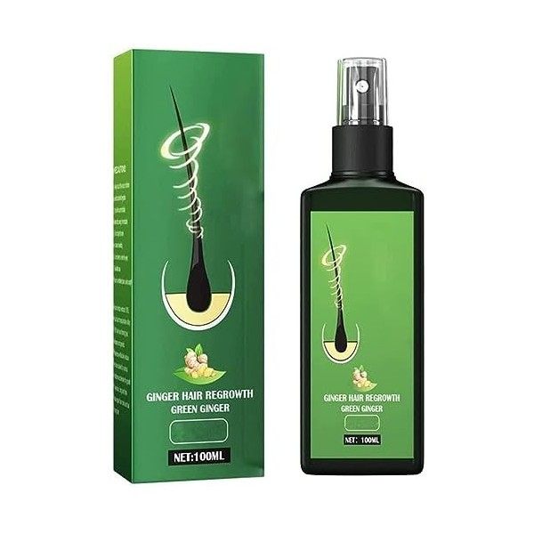 Croissance Plus Nourrissant Gingembre Spray, Sérum de Croissance des Cheveux Lotion Capillaire, Repousse Nourrissant Gingembr