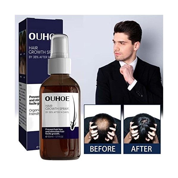 UINO Spray revitalisant pour Cheveux,Spray épaississant pour Cheveux pour Hommes 2,11 oz | Spray nourrissant pour Cuir chevel