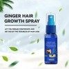 Ginger Hair Growth Spra Anti Loss Hair Serum, Croissance Rapide des Cheveux, Huile Essentielle de Cheveux, Prévenir la Sécher