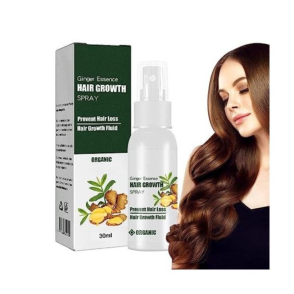 Spray au gingembre contre la chute des cheveux, essence épaississante pour cheveux 20 ml – Spray épaississant pour le volume 