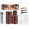 Eyebrow Stamp Kit, Tampon À Sourcils, Pochoir Sourcils, 10 Ensembles de Pochoirs à Sourcils Réutilisables, 2 Pinceaux à Crayo