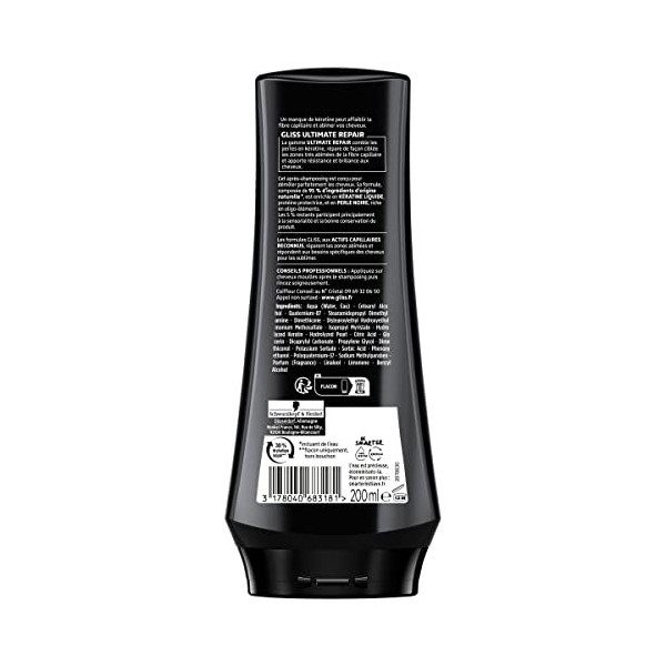 Schwarzkopf - Gliss - Après-Shampoing Ultimate Repair - Cheveux Secs - Cheveux Abîmés - Répare et Renforce - 95% dingrédient