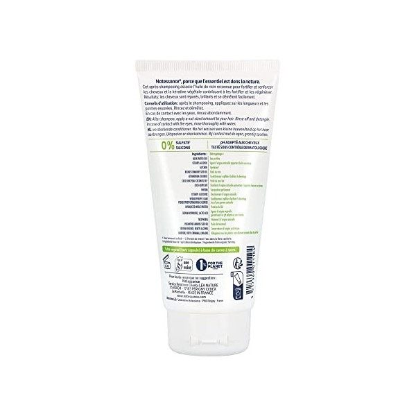 Natessance - Après-Shampooing Démêlant Fortifiant - Ricin & Kératine Végétale - Tube de 150 ml