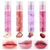 AOOWU Roll On Lip Gloss, 4PCS Huile À Lèvres Transparente Incolore, Baume À Lèvres, Roll-on Lip Gloss,Baume À Lèvres Pour Lèv