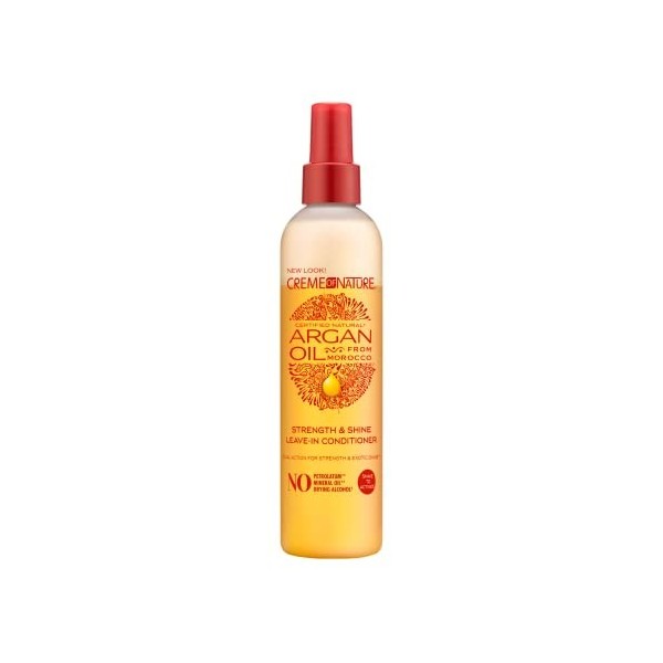 Creme of Nature, Argan, Soin Fortifiant à l’Huile d’Argan du Maroc, pour Cheveux Bouclés Frisés Crépus, Sans Sulfates, Sans R