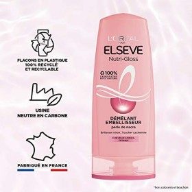 LOréal Paris Elseve Nutri-Gloss Après-Shampoing Démêlant Embellisseur pour Cheveux Ternes 1 Unité