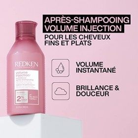 Redken, Après-Shampoing Volume pour Cheveux Fins & Plats, Démêlage & Douceur, Volume Injection, 300 ml
