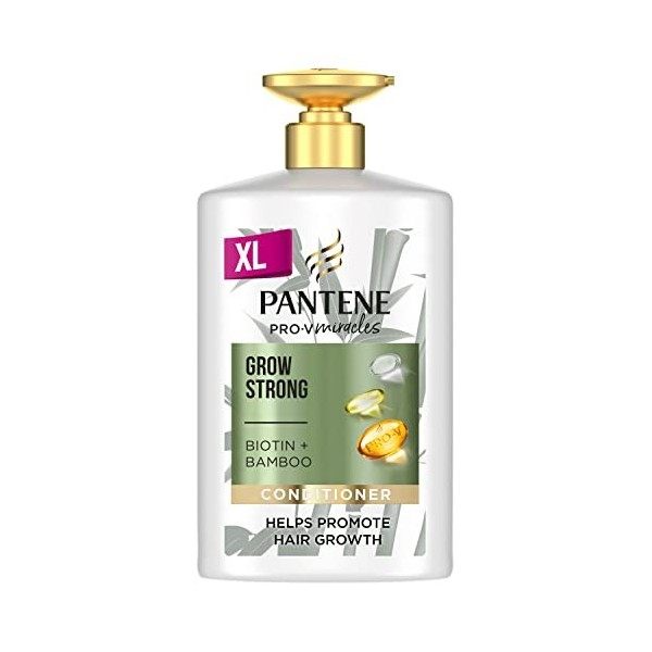 Pantene Conditioner with Bamboo & Biotin | Avoid Hair Loss | XL Bottle with Dispenser, 1 Litre