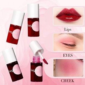 Mini Rouge à LèVres Gloss Brillant Glosse Levre 4 Couleurs Longue Tenue Lip Kit Liquide Teinte Tint Korean Stain Blush Jelly 