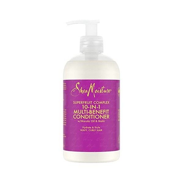 Shea Moisture Après-shampooing Femme Superfruit Complex, Système Rénovateur 10 en 1, Beurre de karité nourrissant, 384 ML