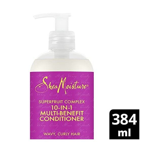 Shea Moisture Après-shampooing Femme Superfruit Complex, Système Rénovateur 10 en 1, Beurre de karité nourrissant, 384 ML