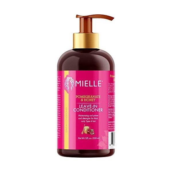 Mielle Organics Après-shampooing sans rinçage à la grenade et au miel pour cheveux de type 4, 12 oz