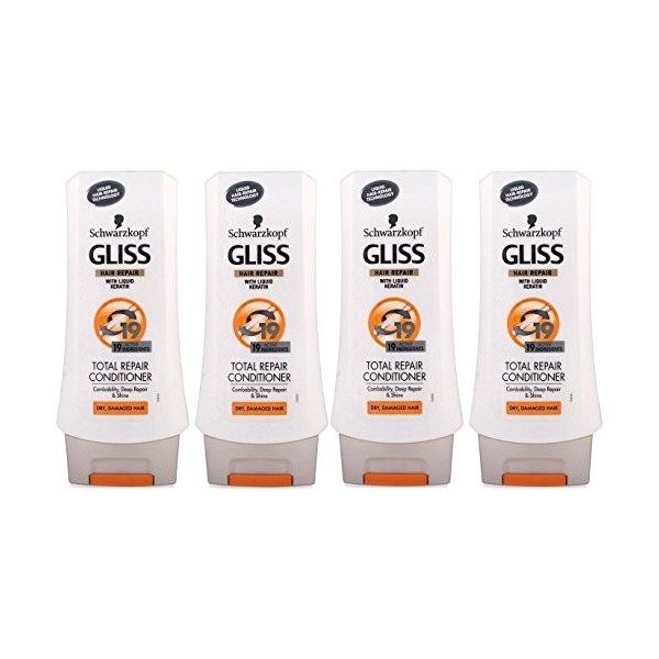 Schwarzkopf Gliss Total Repair Lot de 4 après-shampoing 200 ml