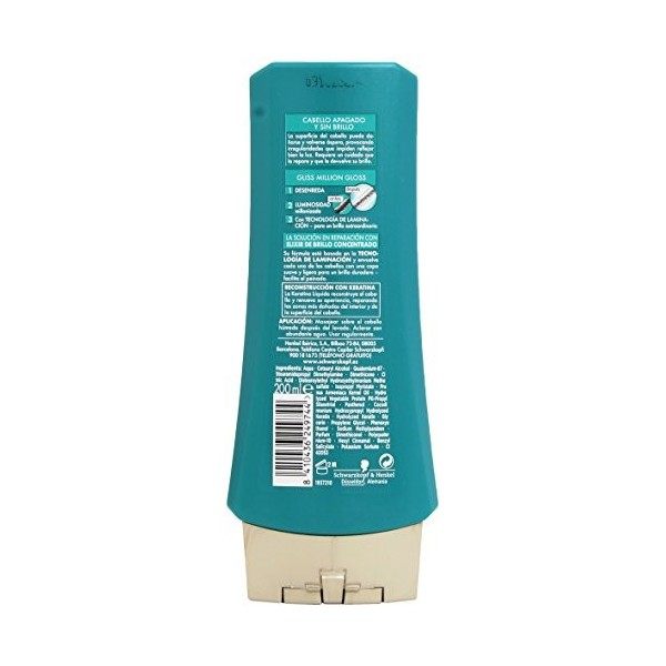 Schwarzkopf Gliss – Million Gloss Après-shampooing pour cheveux Arrêt et sans brillance – 200 ml