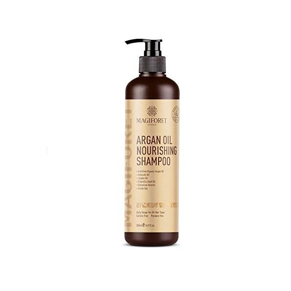 Shampooing bio à lhuile dargan marocaine - MagiForet Shampooing Hydratant, sans sulfate - doux et lisse, doux sur cheveux b