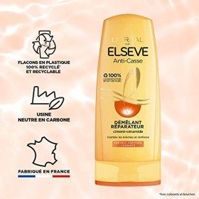 LOréal Paris Elseve Anti-Casse Après-Shampoing Démêlant Réparateur pour Cheveux Agressés/Cassants 1 Unité