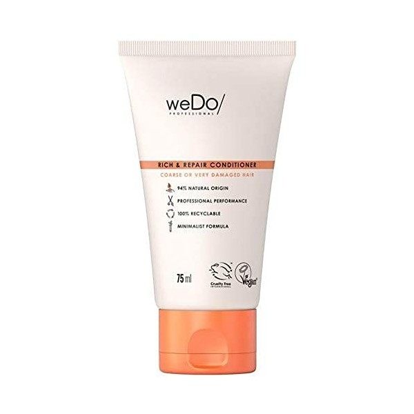 WeDo/Professional Rich & Repair Après-shampoing anti-casse pour cheveux forts, rebelles ou très abîmés, 75 ml