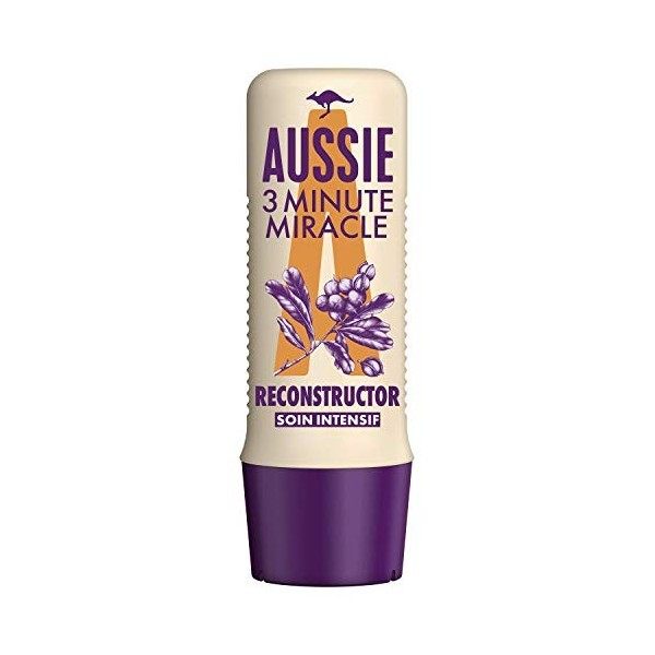 Aussie, 3 minute miracle reconstructor soin cheveux intensif, soin réparation des cheveux, pour cheveux secs et abîmés, à lh