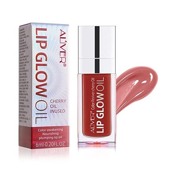 Huile déclat pour Les lèvres, Repulpant Lip Oil, gloss à lèvres Repulpant à lhuile de cerise naturelle, rouge à lèvres Repu