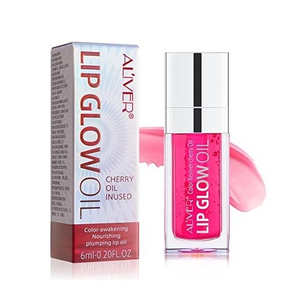 Huile déclat pour Les lèvres, Repulpant Lip Oil, gloss à lèvres Repulpant à lhuile de cerise naturelle, rouge à lèvres Repu