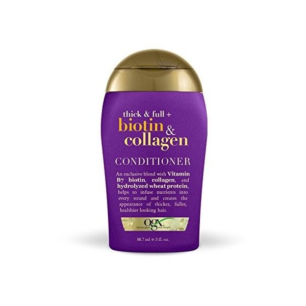 OGX Épaisse et pleine + Biotine & Collagen Conditioner, 3 Taille dessai Ounce