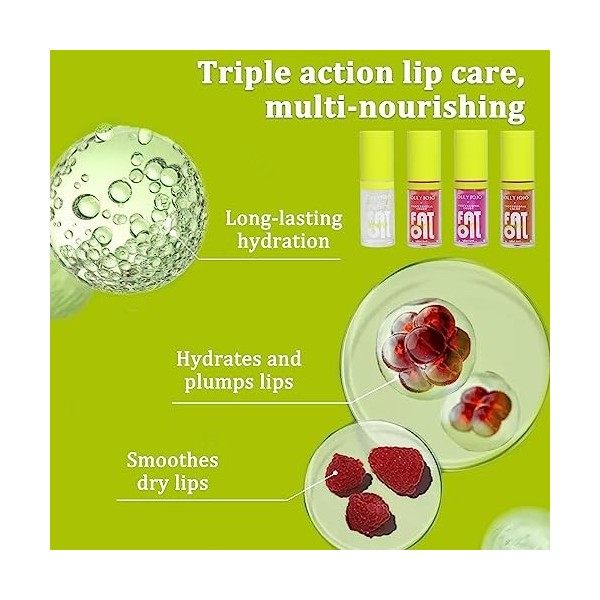 Lip oil 4PCS Huile A Levre Glow Hydrate Et Nourrit Sans Se Décolorer Ni Coller à La Coupe Huile Levre Est Livré Avec 1PCS Min