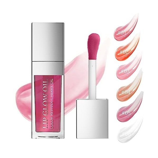 Lip Plumper Gloss Probuk 8ml Huile à Levre,Cristallin Transparent pour Les Repulpant Levres Gloss,Non Collante Nourrissant po