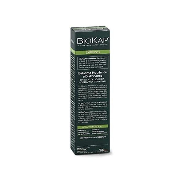 BIOKAP Après-shampoing de qualité supérieure - 125 ml - Huile de jojoba - Antifizz - Céramique végétale - Végétalien - Sans s